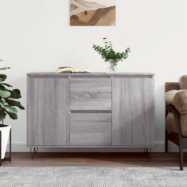skænk 101,5x35x70 cm konstrueret træ grå sonoma-eg