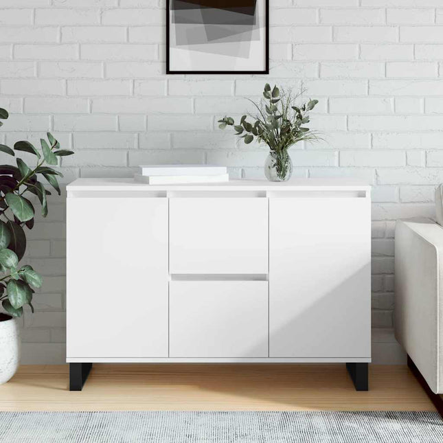 skænk 101,5x35x70 cm konstrueret træ hvid