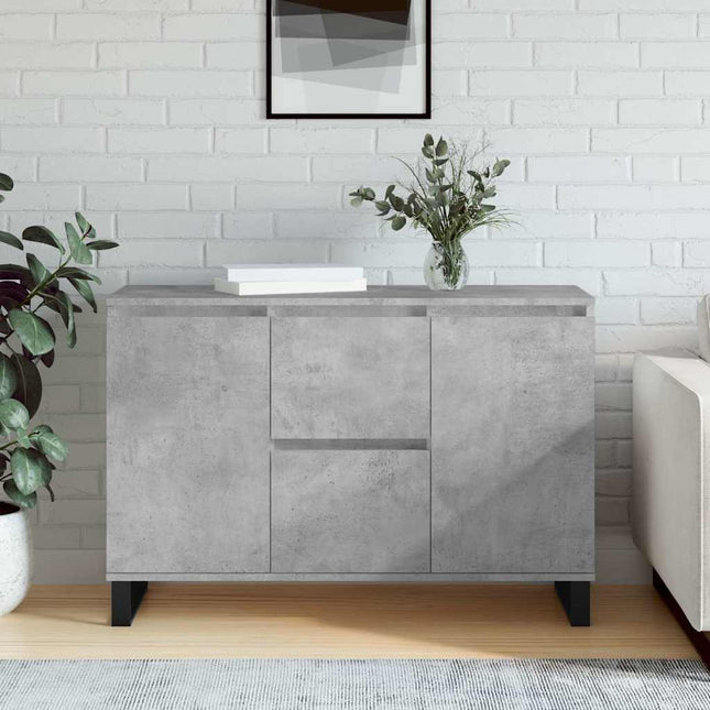 skænk 101,5x35x70 cm konstrueret træ betongrå