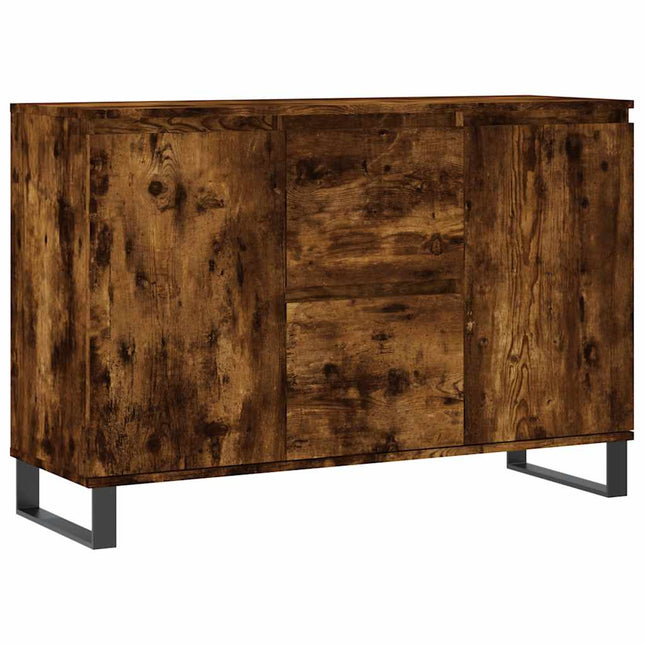 skænk 101,5x35x70 cm konstrueret træ røget egetræsfarve
