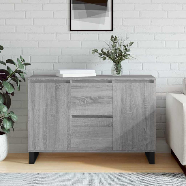 skænk 101,5x35x70 cm konstrueret træ grå sonoma-eg