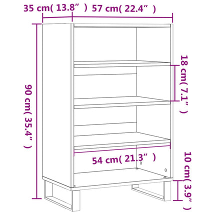 skab 57x35x90 cm konstrueret træ betongrå