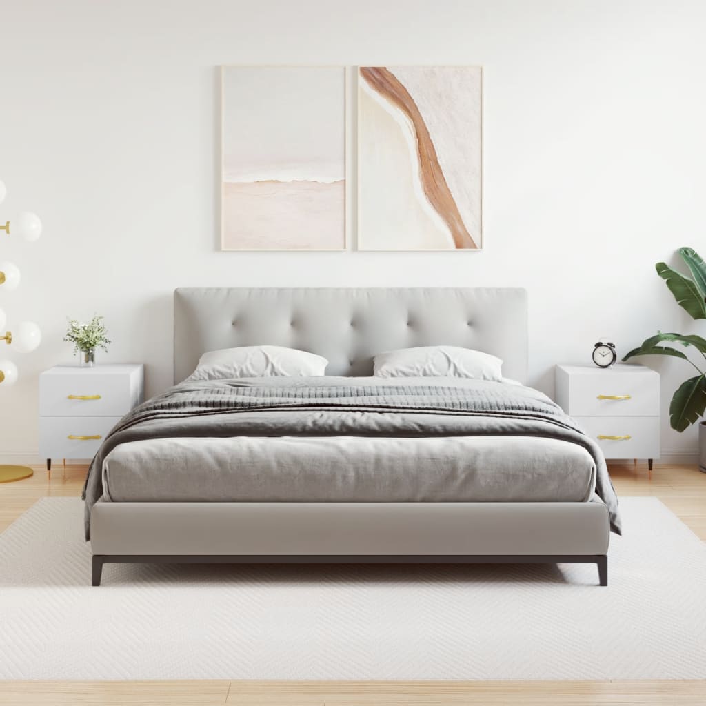 sengeborde 2 stk. 40x35x47,5 cm konstrueret træ hvid