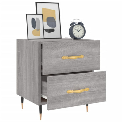 sengeborde 2 stk. 40x35x47,5 cm konstrueret træ grå sonoma-eg