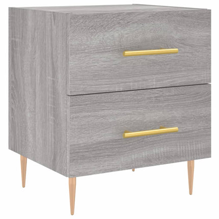 sengeborde 2 stk. 40x35x47,5 cm konstrueret træ grå sonoma-eg