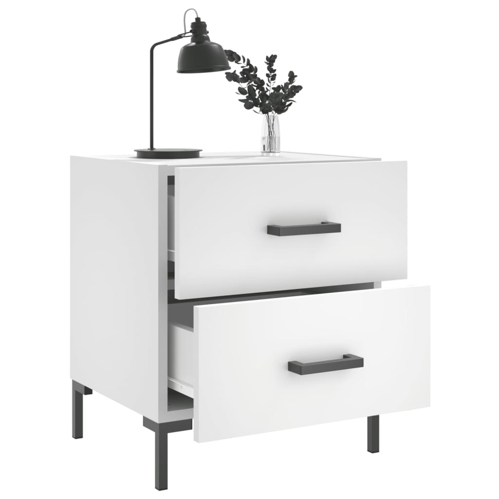 sengebord 40x35x47,5 cm konstrueret træ hvid