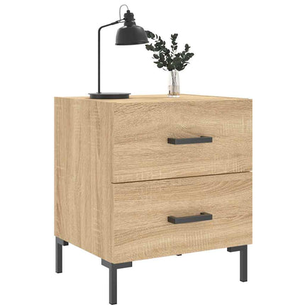 sengeborde 2 stk. 40x35x47,5 cm konstrueret træ sonoma-eg