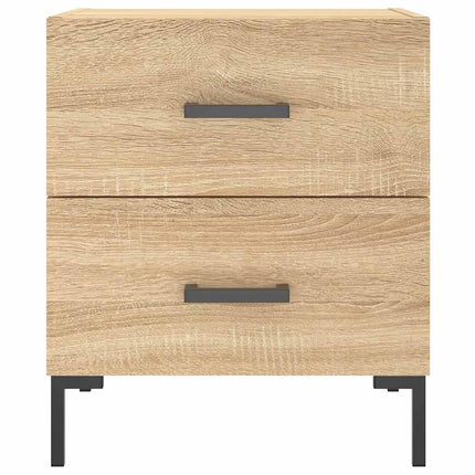 sengeborde 2 stk. 40x35x47,5 cm konstrueret træ sonoma-eg