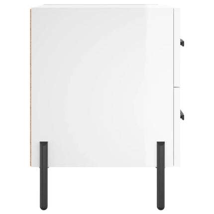 sengeborde 2 stk. 40x35x47,5 cm konstrueret træ hvid højglans
