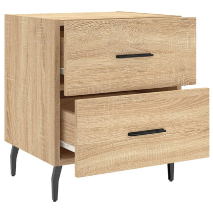 sengeborde 2 stk. 40x35x47,5 cm konstrueret træ sonoma-eg