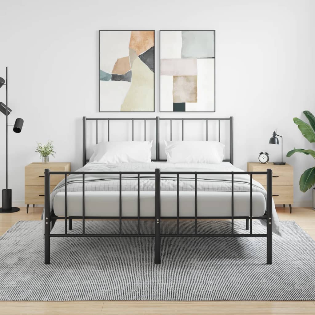 sengeborde 2 stk. 40x35x47,5 cm konstrueret træ sonoma-eg