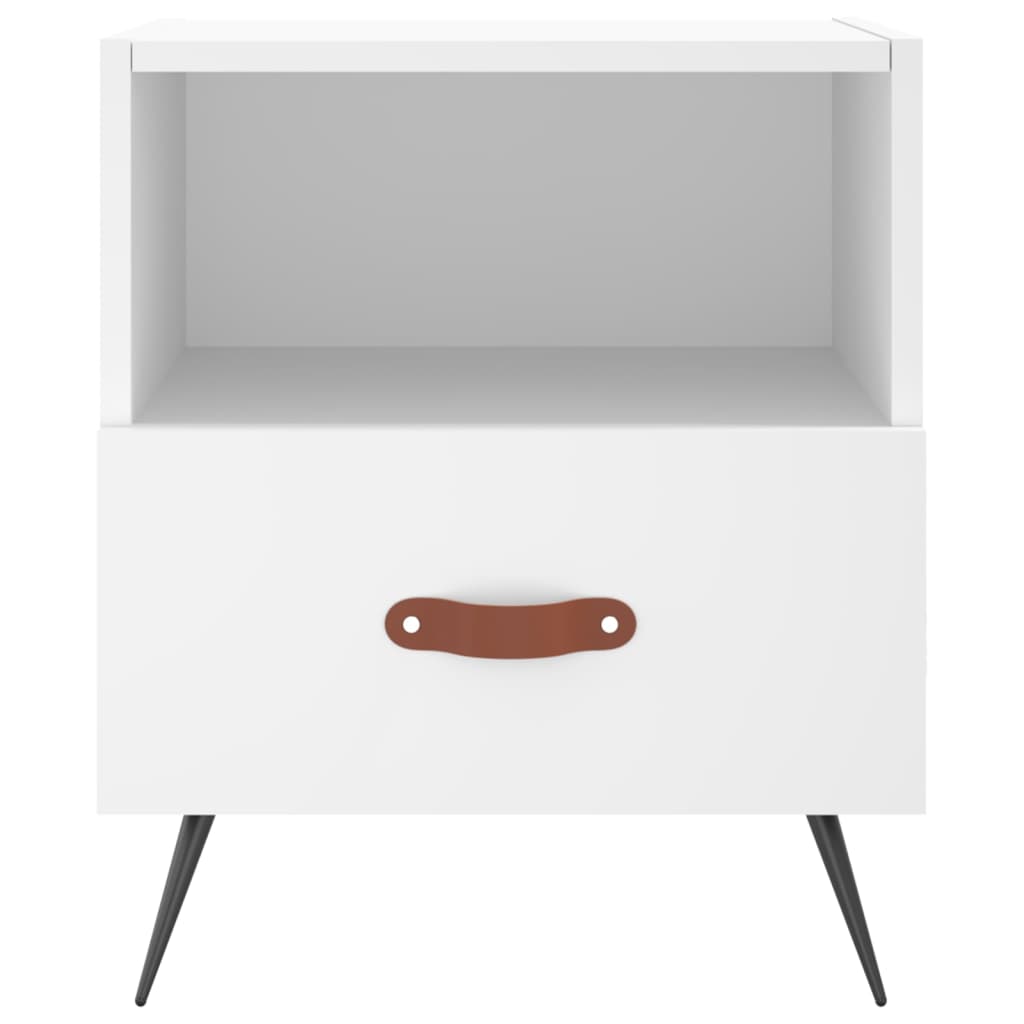 sengebord 40x35x47,5 cm konstrueret træ hvid