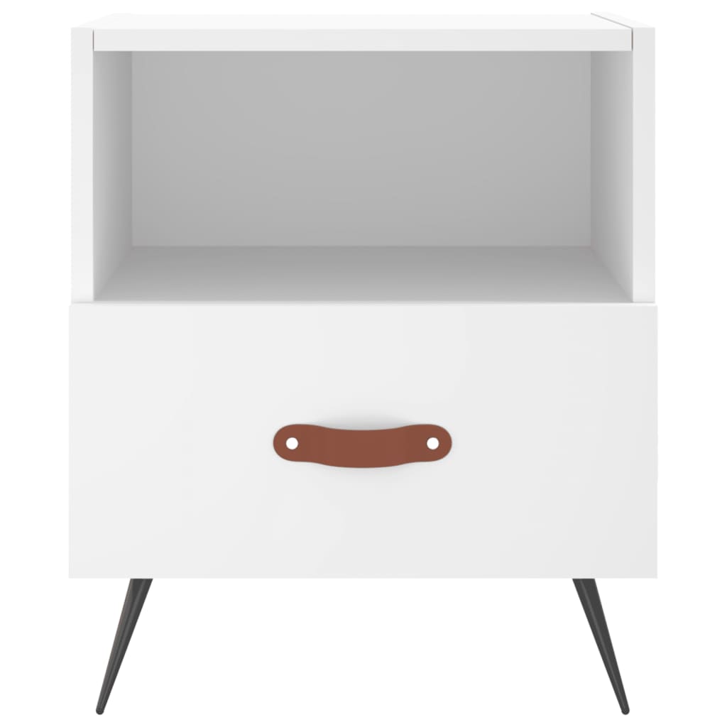 sengeborde 2 stk. 40x35x47,5 cm konstrueret træ hvid