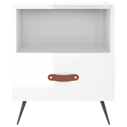 sengeborde 2 stk. 40x35x47,5 cm konstrueret træ hvid højglans