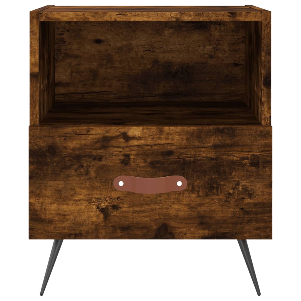 sengebord 40x35x47,5 cm konstrueret træ røget egetræ