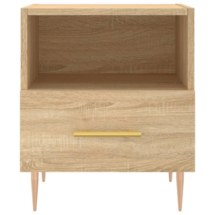 sengeborde 2 stk. 40x35x47,5 cm konstrueret træ sonoma-eg