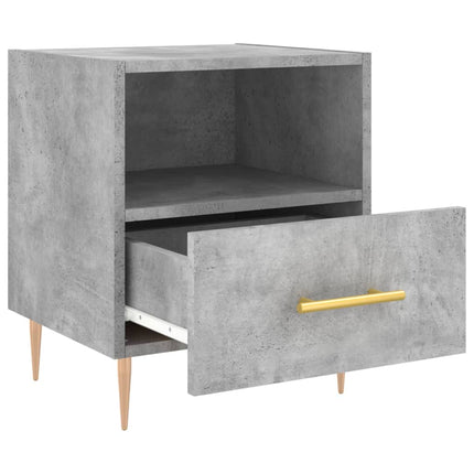 sengeborde 2 stk. 40x35x47,5 cm konstrueret træ betongrå