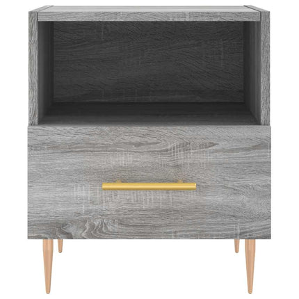 sengeborde 2 stk. 40x35x47,5 cm konstrueret træ grå sonoma-eg