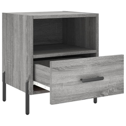 sengeborde 2 stk. 40x35x47,5 cm konstrueret træ grå sonoma-eg