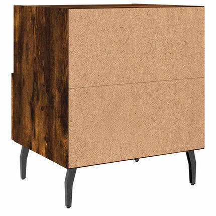 sengeborde 2 stk. 40x35x47,5 cm konstrueret træ røget egetræ