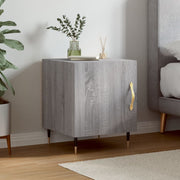 sengebord 40x40x50 cm konstrueret træ grå sonoma-eg