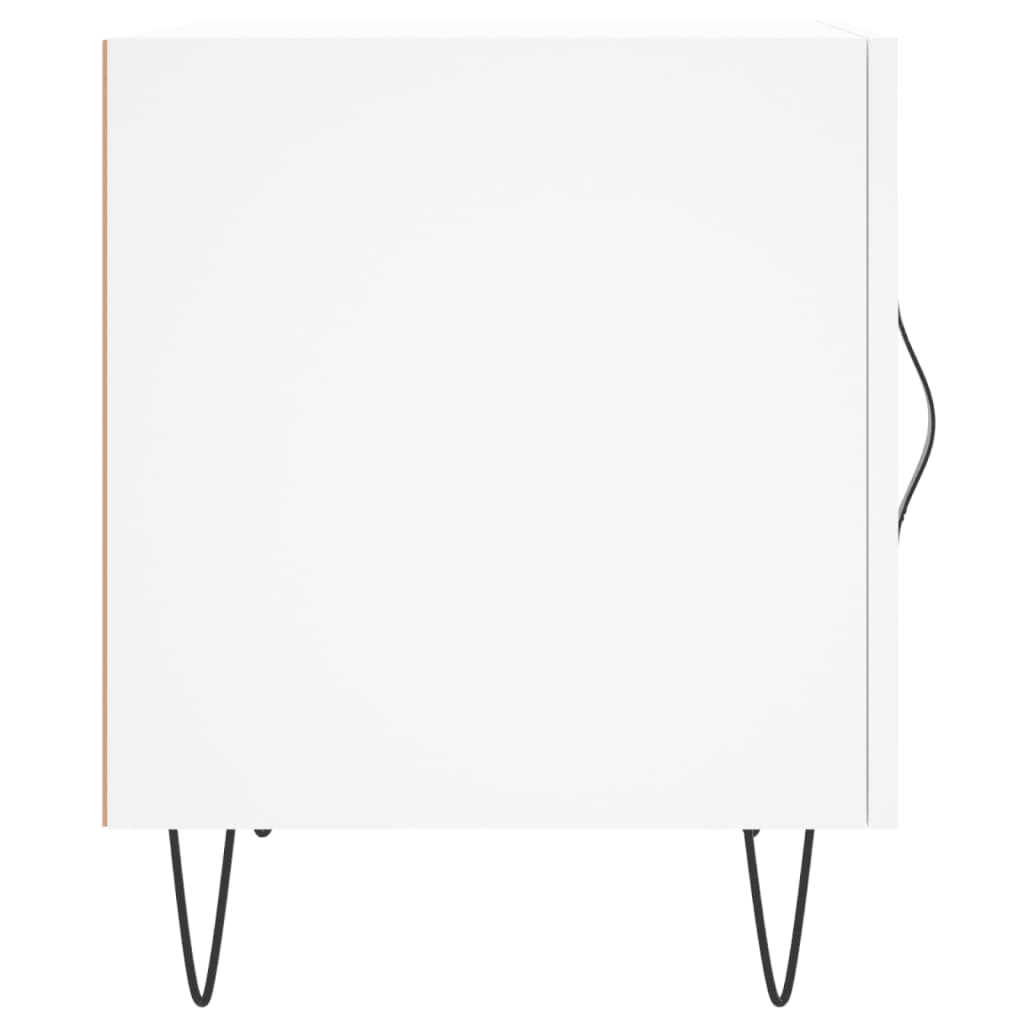 sengebord 40x40x50 cm konstrueret træ hvid