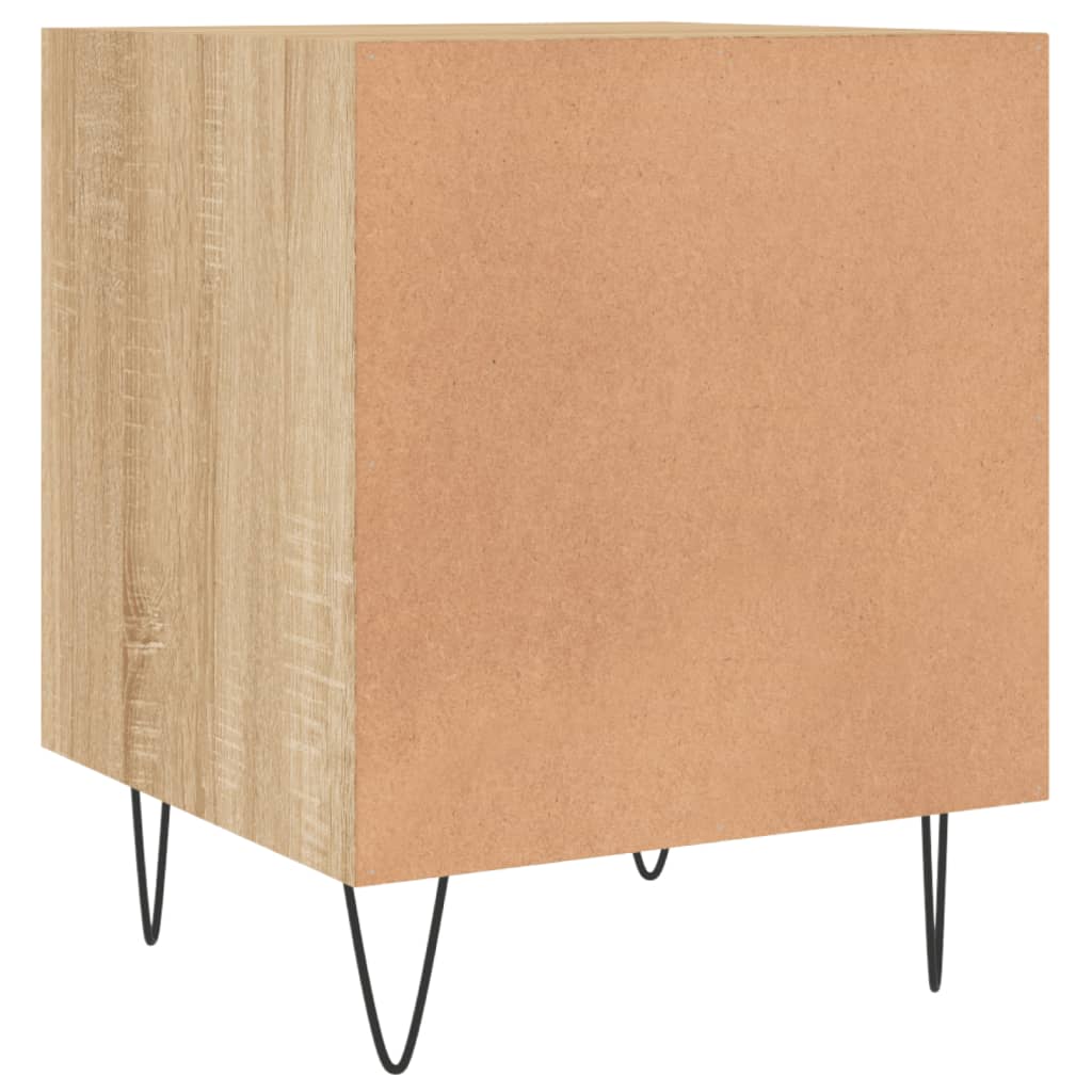 sengeborde 2 stk. 40x40x50 cm konstrueret træ sonoma-eg