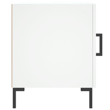 sengebord 40x40x50 cm konstrueret træ hvid