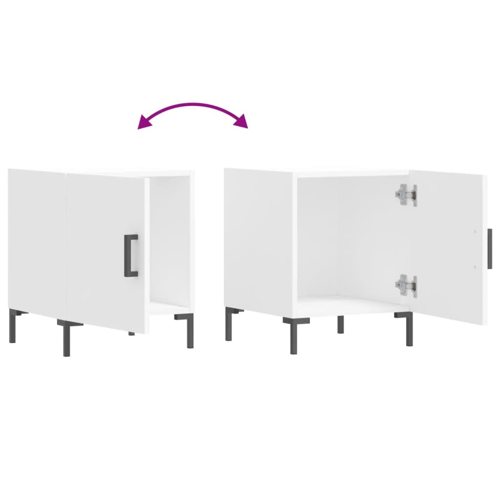 sengebord 40x40x50 cm konstrueret træ hvid