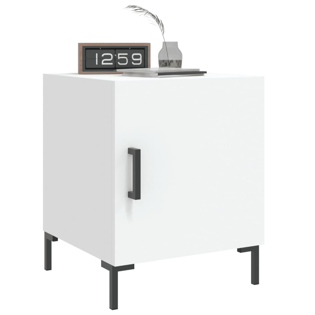 sengebord 40x40x50 cm konstrueret træ hvid