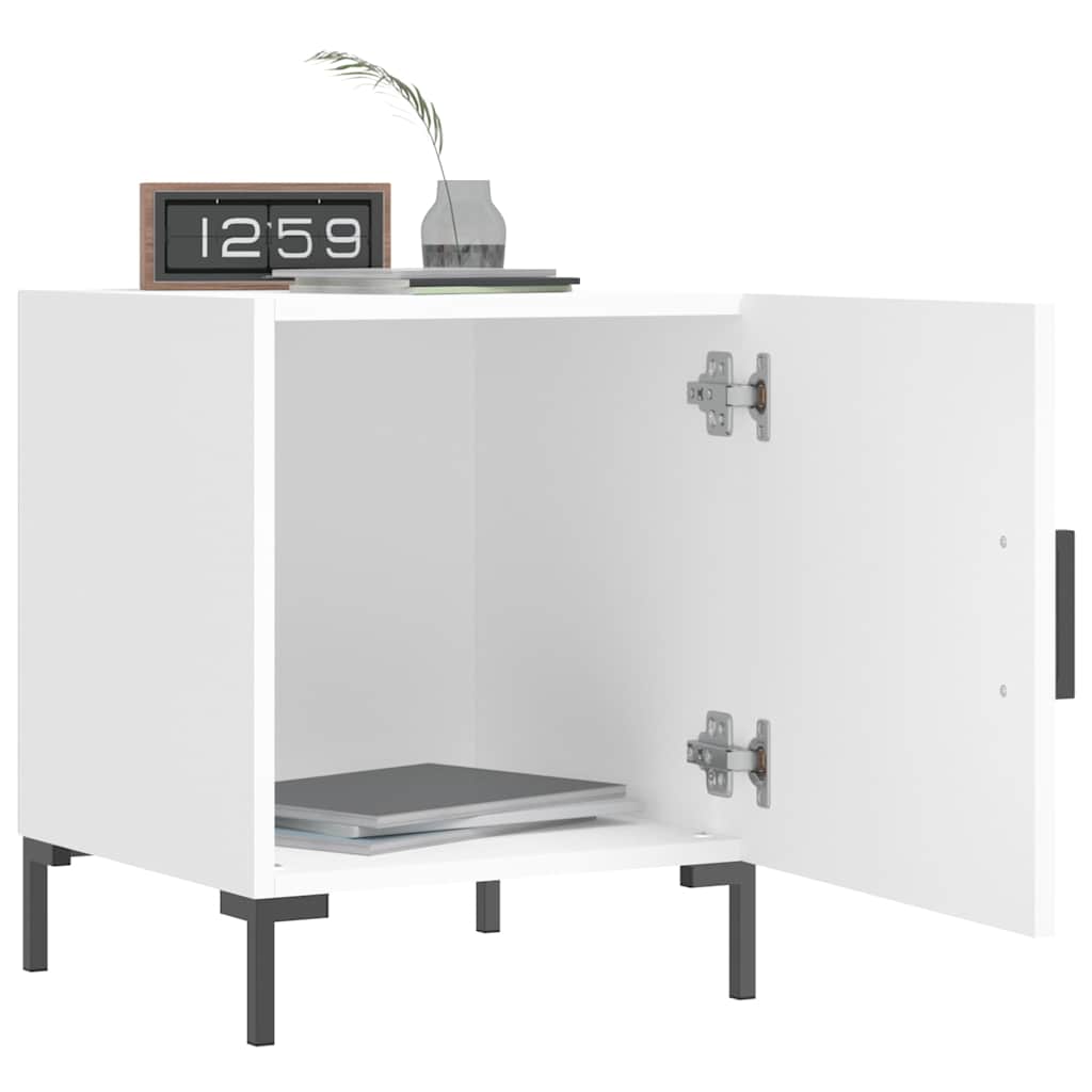 sengeborde 2 stk. 40x40x50 cm konstrueret træ hvid