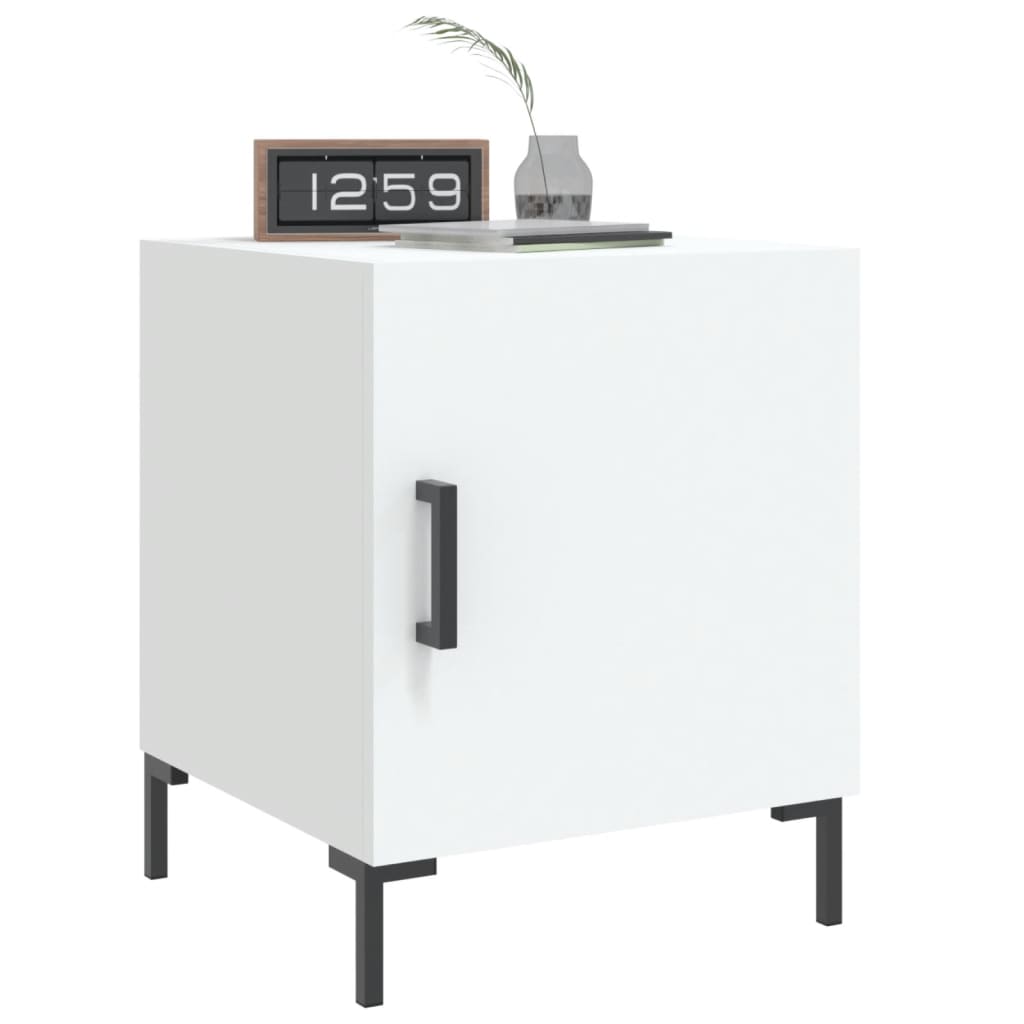 sengeborde 2 stk. 40x40x50 cm konstrueret træ hvid