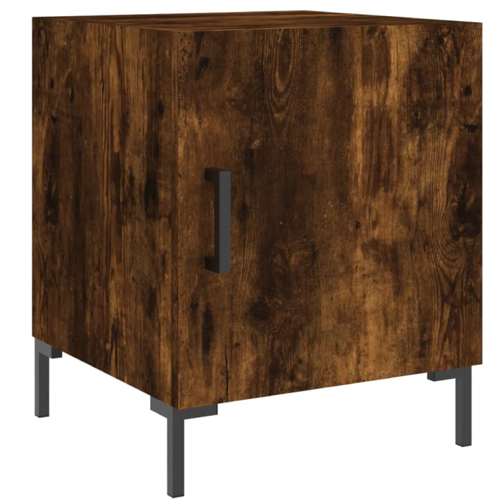 sengeborde 2 stk. 40x40x50 cm konstrueret træ røget egetræ