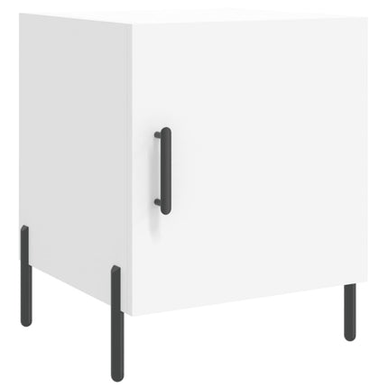 sengebord 40x40x50 cm konstrueret træ hvid