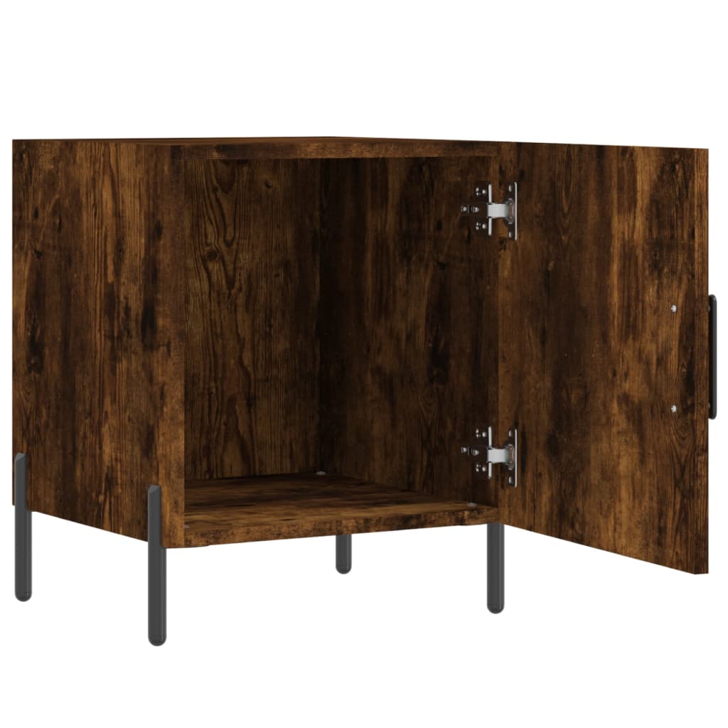 sengebord 40x40x50 cm konstrueret træ røget egetræsfarve