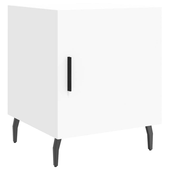 sengebord 40x40x50 cm konstrueret træ hvid