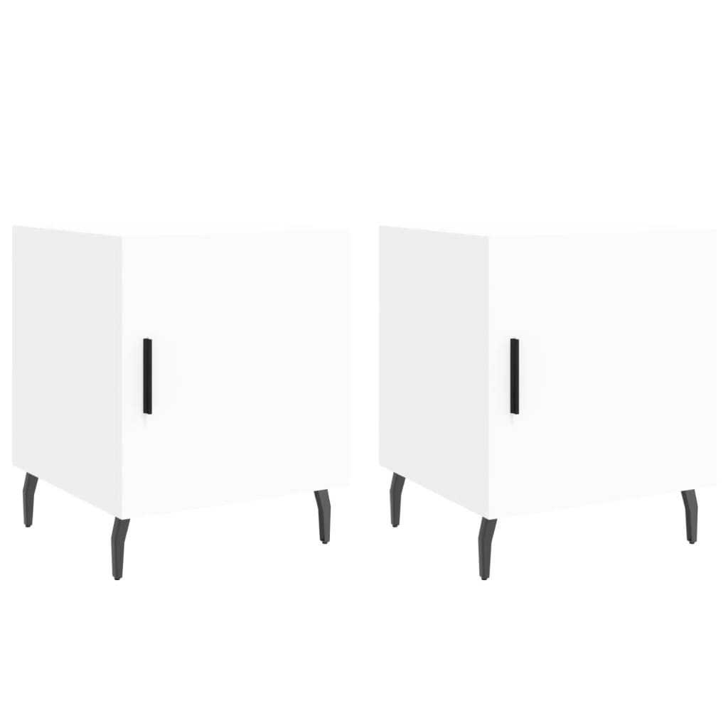 sengeborde 2 stk. 40x40x50 cm konstrueret træ hvid