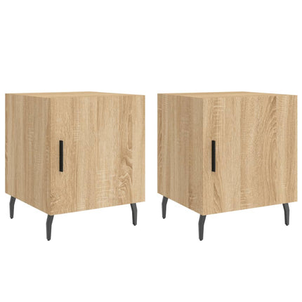 sengeborde 2 stk. 40x40x50 cm konstrueret træ sonoma-eg