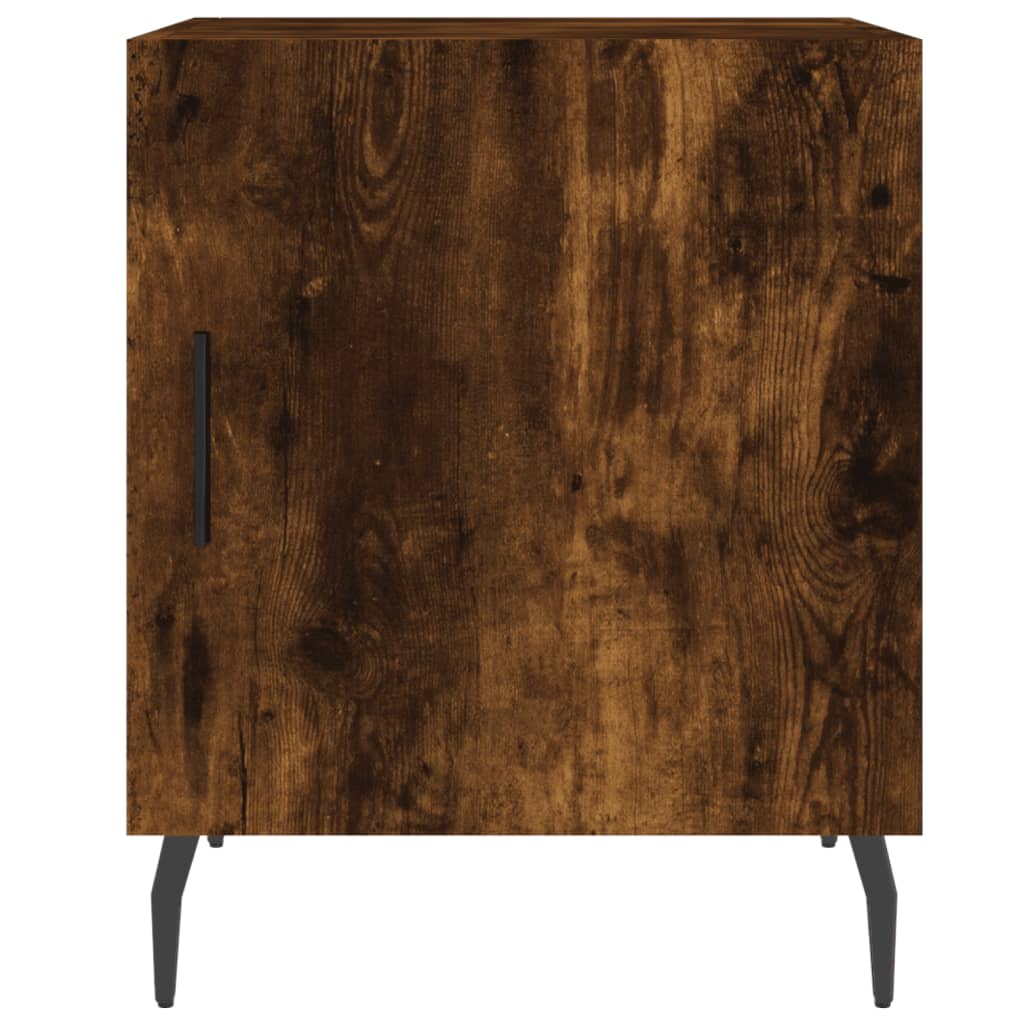 sengeborde 2 stk. 40x40x50 cm konstrueret træ røget egetræ