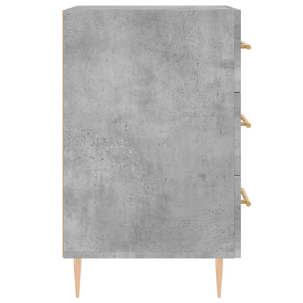 sengebord 40x40x66 cm konstrueret træ betongrå