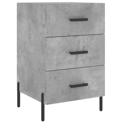 sengebord 40x40x66 cm konstrueret træ betongrå