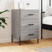 sengebord 40x40x66 cm konstrueret træ grå sonoma-eg