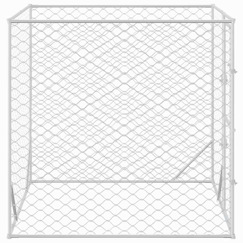 udendørs hundegård 2x2x2 m galvaniseret stål sølvfarvet