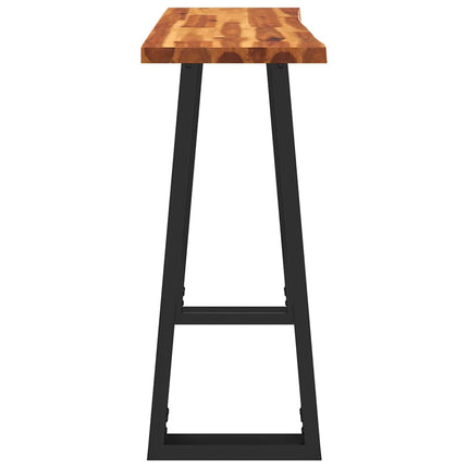 konsolbord med naturlig kant 110x35x80 cm massivt akacietræ