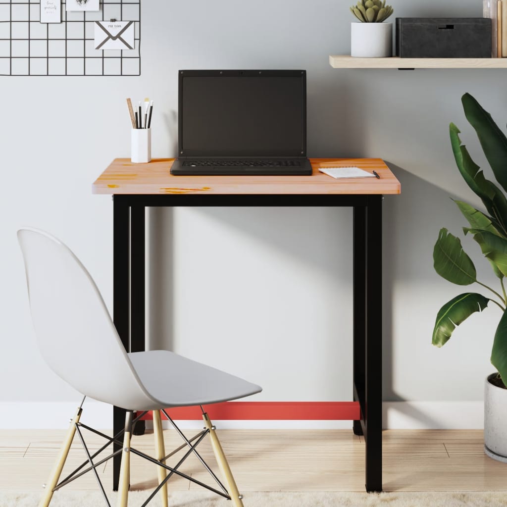 arbejdsbænk 80x55x81,5 cm massivt bøgetræ og metal