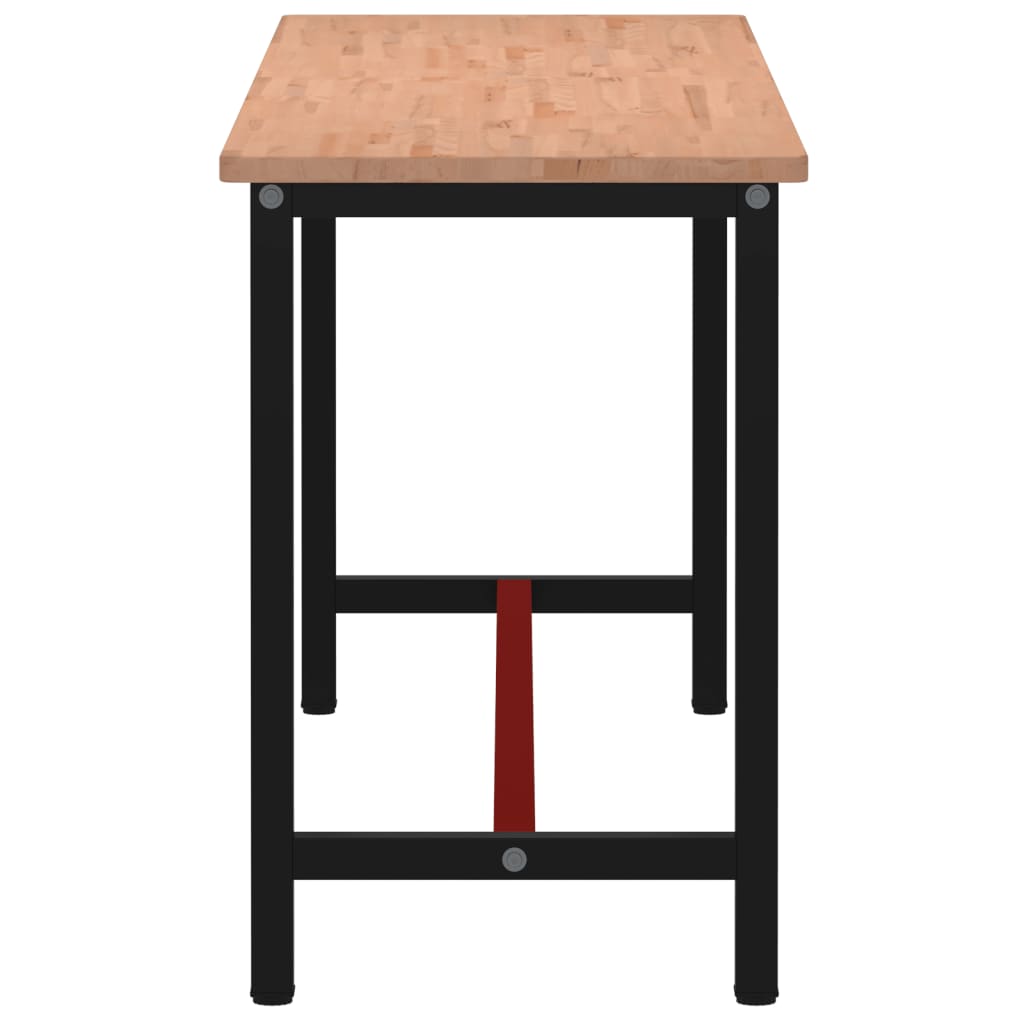 arbejdsbænk 200x55x81,5 cm massivt bøgetræ og metal