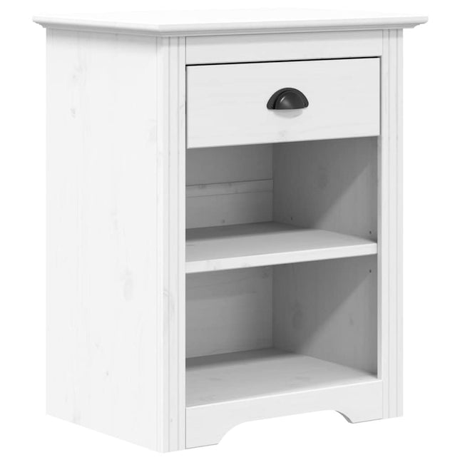 sengebord BODO 53x38,5x67 cm massivt fyrretræ hvid