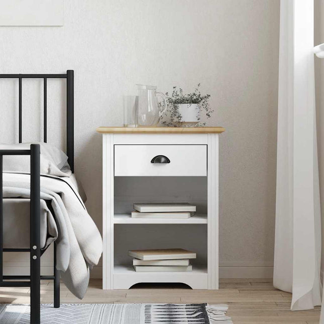 sengebord BODO 53x38,5x67 cm massivt fyrretræ brun