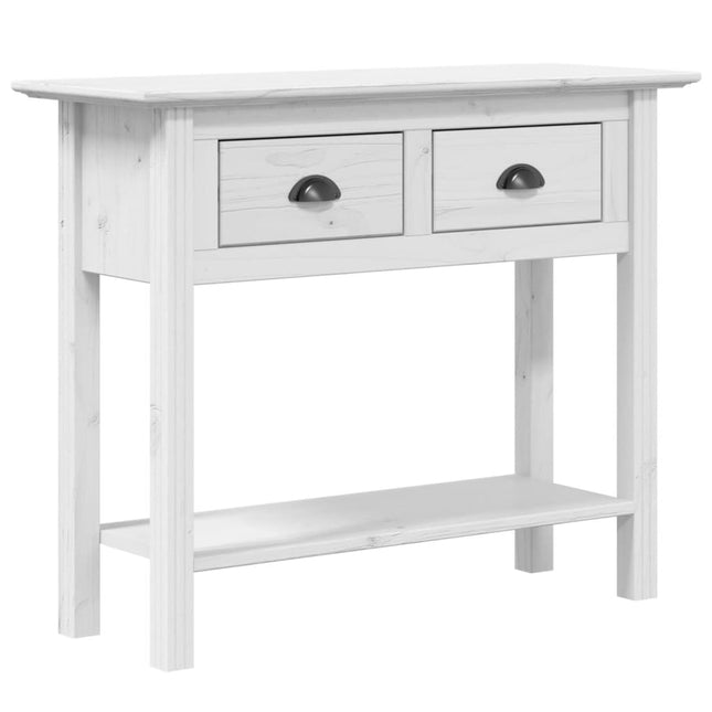 konsolbord BODO 91x35x74 cm massivt fyrretræ hvid