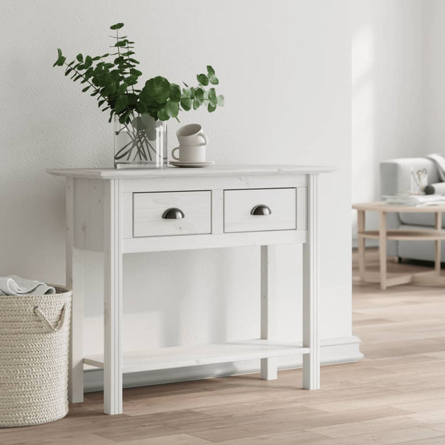 konsolbord BODO 91x35x74 cm massivt fyrretræ hvid